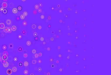 Açık Mor, benekli pembe vektör arkaplan. Renkli su damlaları olan modern soyut çizimler. Fütürist reklamlar ve kitapçıklar için şablon.