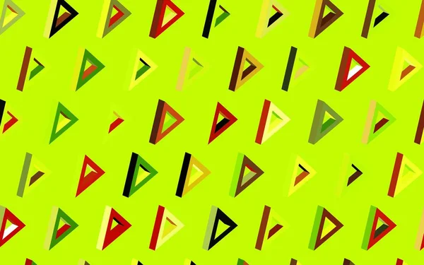 深绿色 红色矢量背景与三角形 带有三角形的抽象风格装饰设计 小册子 传单的格式 — 图库矢量图片