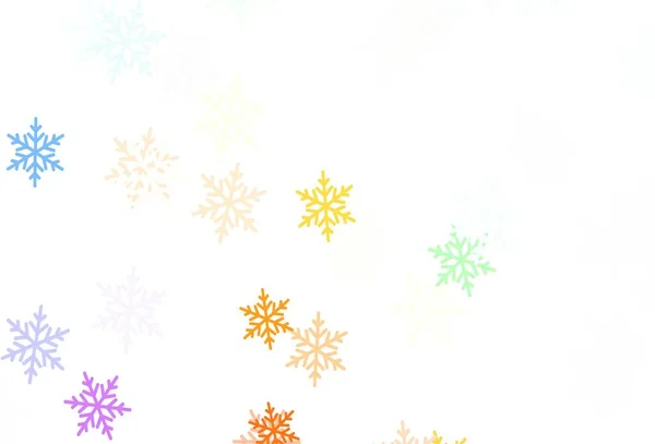 Ανοιχτό Μπλε Κίτρινο Διάνυσμα Φόντο Όμορφες Νιφάδες Χιονιού Αστέρια Glitter — Διανυσματικό Αρχείο
