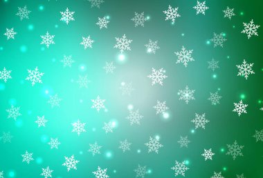 Açık yeşil vektör düzeni yeni yıl tarzında. Noel özellikleriyle basit bir gradyan çizimi. Reklamlar, posterler, kitap afişleri için desen.