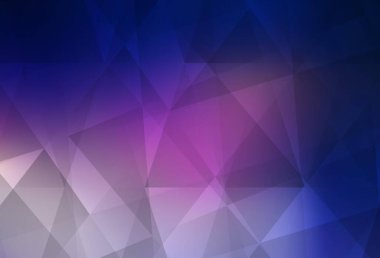 Koyu pembe, mavi vektör üçgen çizim. Origami tarzında gradyan ile geometrik çizim. Marka kitabınız için yeni şablon.