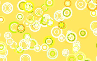 Açık mavi, diskli sarı vektör dokusu. Bulanık dekoratif tasarım baloncuklu soyut tarzda. İş ilanınız için tasarım.