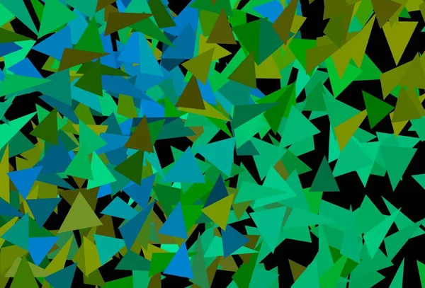 Blu Scuro Texture Vettoriale Gialla Con Stile Triangolare Illustrazione Astratta — Vettoriale Stock