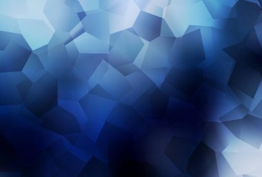 Soyut şekilli koyu mavi vektör arkaplan. Rastgele şekillerle soyut tarzda dekoratif tasarım. Web siteniz için basit tasarım.