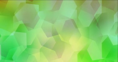 Açık yeşil 4K döngüsü, renkli altıgenli sarı görüntü.