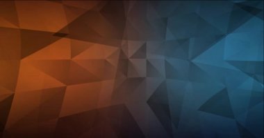 4K koyu mavi, sarı çokgen soyut görüntü döngüsü.