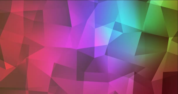 4K looping dark multicolor polygonal abstract footage. — Stock Video