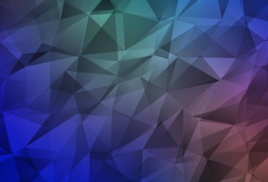 Açık mavi, kırmızı vektör soyut çokgen desen. Çokgen soyut çizim ve gradyan. İş tasarımınız için yepyeni bir tarz.