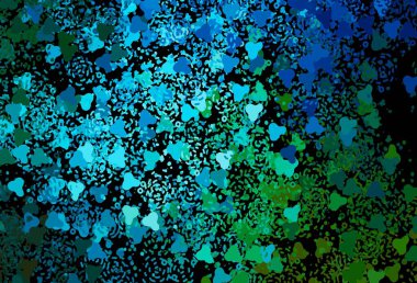 Koyu mavi, soyut şekilli yeşil vektör arkaplan. Rastgele şekillerle soyut tarzda dekoratif tasarım. İşiniz için en iyi akıllı tasarım.