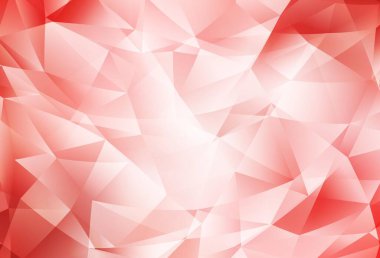 Açık Kırmızı Vektör soyut mozaik arkaplan. Çokgen şekilli bir örnek. İş tasarımınız için yepyeni bir tarz.