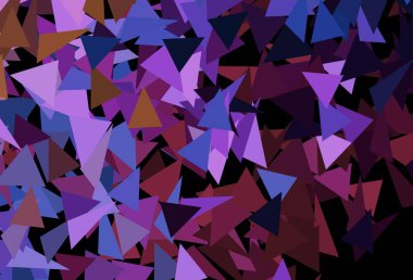 Koyu mavi, kırmızı vektör şablonu, kristaller, üçgenler. Soyut arkaplanda renkli eğimli üçgenler. Duvar kağıtları için zarif tasarım.