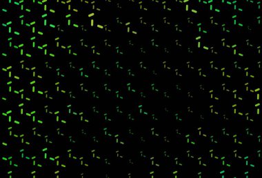 Koyu yeşil, düz çizgileri olan sarı vektör düzeni. Renkli çubuklarla, soyut çizimler. İş ilanınız için akıllı tasarım.