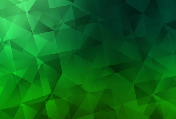 Patrón Triángulos Gradiente Vectorial Verde Oscuro Ilustración Abstracta Moderna Con — Vector de stock