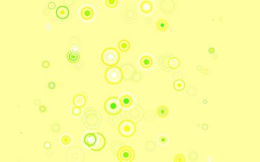 Açık yeşil, küreli sarı vektör deseni. Bulanık yağmur damlaları olan soyut bir çizim. Marka kitabınız için yeni şablon.