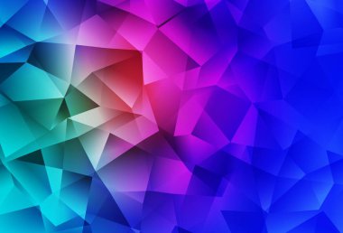 Açık mavi, kırmızı vektör soyut çokgen arkaplan. Yarım ton şeklinde, üçgenli yaratıcı illüstrasyon. İş tasarımınız için yepyeni bir tarz.