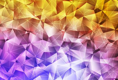 Açık pembe, üçgen biçiminde sarı vektör dokusu. Üçgen şekilli ışıltılı soyut çizimler. Duvar kağıtları için zarif tasarım.