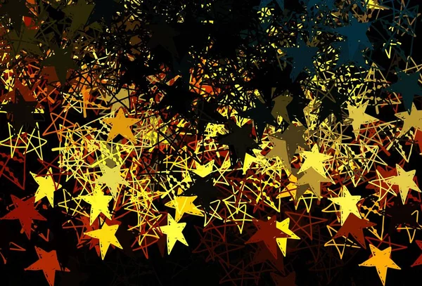 Sötétkék Sárga Vektor Háttér Karácsonyi Hópelyhek Csillagok Modern Geometriai Absztrakt — Stock Vector