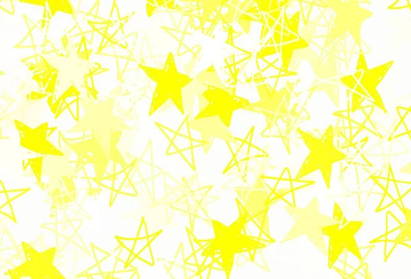 Light Yellow Vector Pattern Christmas Stars Modern Geometrical Abstract Illustration — Stock Vector