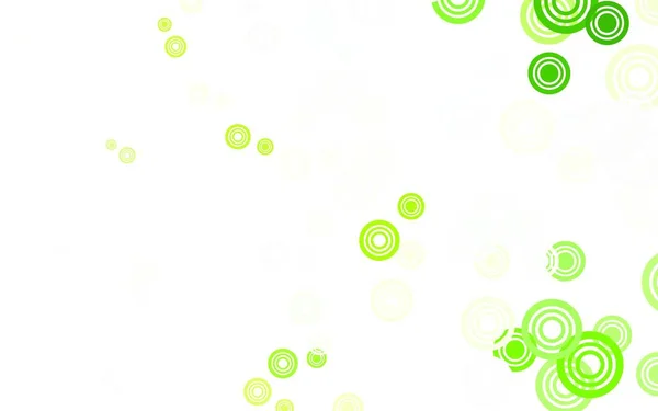 Hellgrüner Gelber Vektorhintergrund Mit Punkten Abstrakte Illustration Mit Farbigen Blasen — Stockvektor