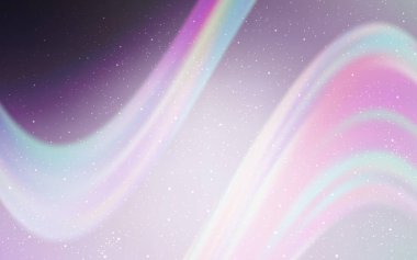 Gece gökyüzü yıldızlı açık mor vektör deseni. Bulanık dekoratif tasarım galaksi yıldızlarıyla basit bir stilde. Kozmik arkaplanlar için şablon.