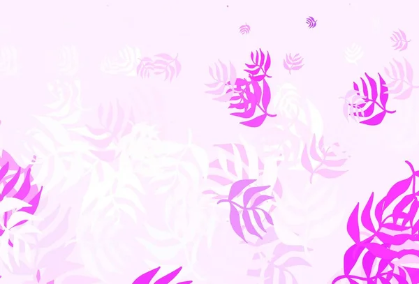Светло Фиолетовый Векторный Узор Листьями Красочная Абстрактная Иллюстрация Листьями Стиле — стоковый вектор