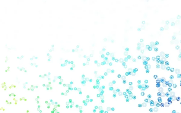 Jasnoniebieski Zielone Tło Wektora Kropkami Abstrakcyjna Ilustracja Kolorowymi Bąbelkami Stylu — Wektor stockowy