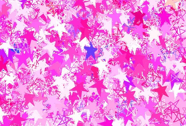 Ανοιχτό Μωβ Ροζ Διάνυσμα Φόντο Μικρά Και Μεγάλα Αστέρια Αστέρια — Διανυσματικό Αρχείο