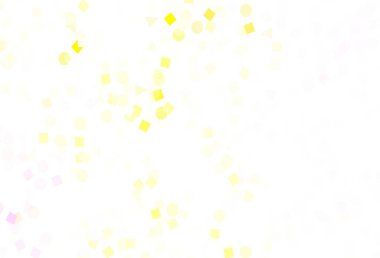 Açık pembe, sarı vektör arkaplan üçgenler, daireler, küplerle. Renkli daireler, üçgenler, kareler çizilmiş bir resim. Poster ve afiş için en iyi tasarım.