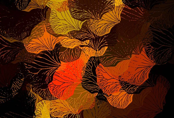 Темно Красный Желтый Вектор Искушают Листья Нечеткие Каракули Листьями Размытом — стоковый вектор