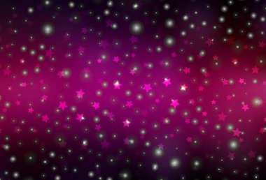 Doğum günü tarzında koyu pembe vektör dokusu. Renkli Noel şeyleri ile soyut gradyan çizimi. Kitapçıklar, eğitim broşürleri.