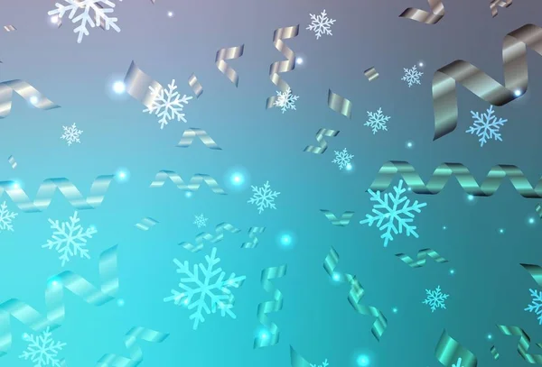 Açık Pembe Xmas Tarzında Mavi Vektör Arkaplan Renkli Noel Şeyleri — Stok Vektör