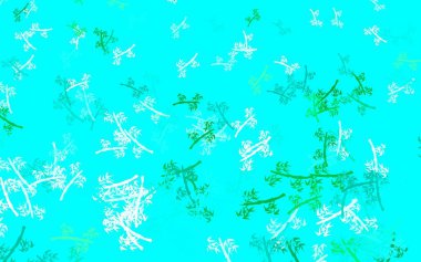 Açık yeşil vektör, dallı doğal zemin. Yaprakları ve dalları olan zarif, parlak bir illüstrasyon. İşiniz için yepyeni bir tasarım..