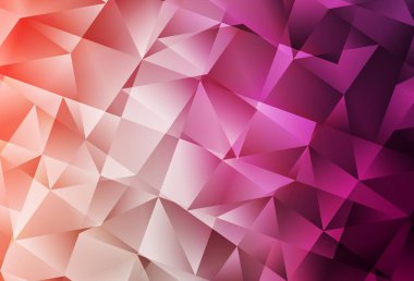 Açık pembe vektör soyut mozaik arkaplan. Üçgenli parlak renkli çizimler. Broşürünüz için yepyeni bir tasarım..