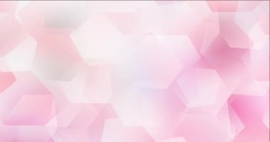 Açık pembe 4K döngüsü, renkli altıgenli sarı görüntüler.