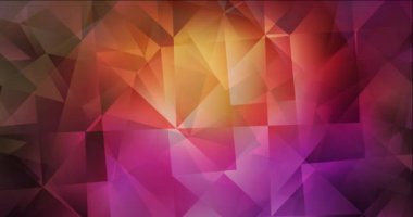 4K döngü koyu pembe, sarı video çokgen şekilli.