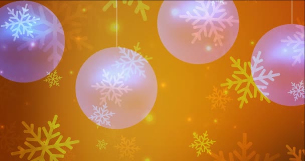 Imágenes de color naranja oscuro en bucle 4K en estilo Feliz Navidad. — Vídeos de Stock