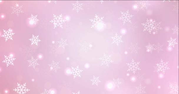 4K slingrande ljusrosa flödande video i julstil. — Stockvideo