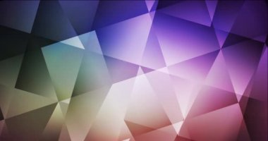 4K koyu pembe, yeşil çokgen soyut animasyon.