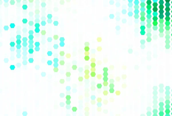 Ljusblå Grön Vektorstruktur Med Färgglada Hexagoner Illustration Med Uppsättning Färgglada — Stock vektor