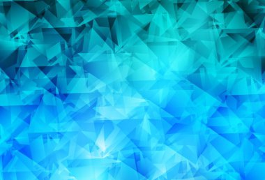 Işık Mavisi vektör soyut mozaik deseni. Soyut ve üçgenli renkli çizimler. Cep telefonunun arka planının şablonu.