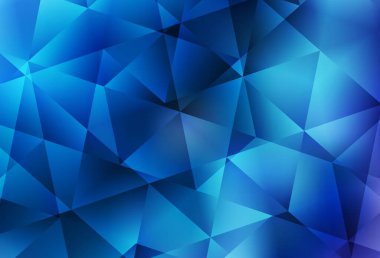 Açık mavi vektör düşük polimerli doku. Üçgenli parlak renkli çizimler. Dizaynınız için üçgen desen.