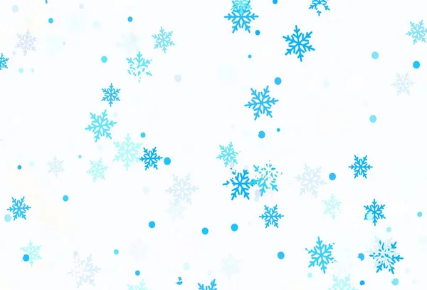 Bleu Clair Disposition Vectorielle Jaune Avec Des Flocons Neige Lumineux — Image vectorielle