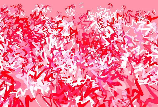 Lichtroze Rode Vector Sjabloon Met Wrange Lijnen Glitter Abstracte Illustratie — Stockvector