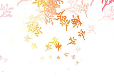 Açık Turuncu vektör arkaplanı sakura ile karalıyor. Soyut şablona karalamalar çizilmiş bir resim. İşiniz için yeni tasarım.