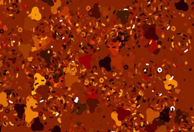 Açık Kırmızı, Memphis şekilli sarı vektör arkaplan. Soyut gradyan şekilli basit renkli çizimler. Web siteniz için basit tasarım.