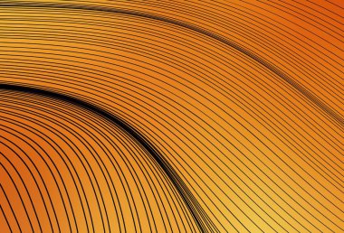 Eğri çizgileri olan hafif turuncu vektör arkaplanı. Soyut ve gradyan renkte renkli çizimler. Posterler ve afişler için iş tasarımı.