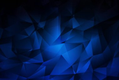 Koyu mavi vektör çokgen arkaplan. Üçgenli modern soyut çizim. Arkaplanlarınız için desenli desen.