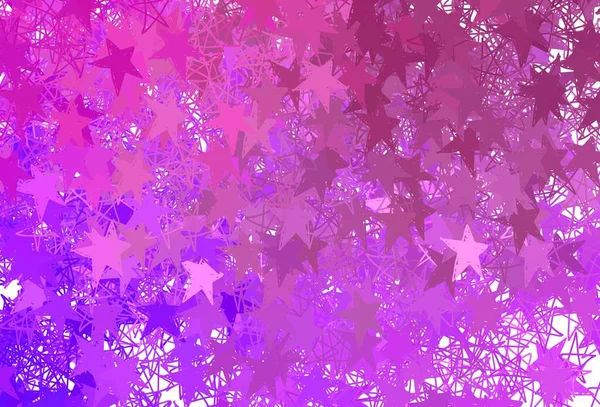 淡紫色 粉红矢量质感与美丽的星星 闪烁着彩色星光的抽象图解 宇宙背景模板 — 图库矢量图片
