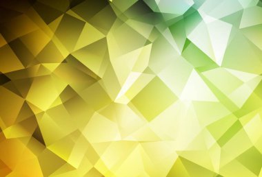 Koyu yeşil, sarı vektör soyut çokgen arkaplan. Zarif üçgenleri olan soyut çizimler. Pankartın için tamamen yeni bir şablon.