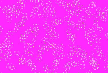 Açık pembe, matematik sembollü sarı vektör şablonu. Renkli cebir işaretli soyut illüstrasyon. En iyi tasarım bir poster, bir matematik okulunun afişi..